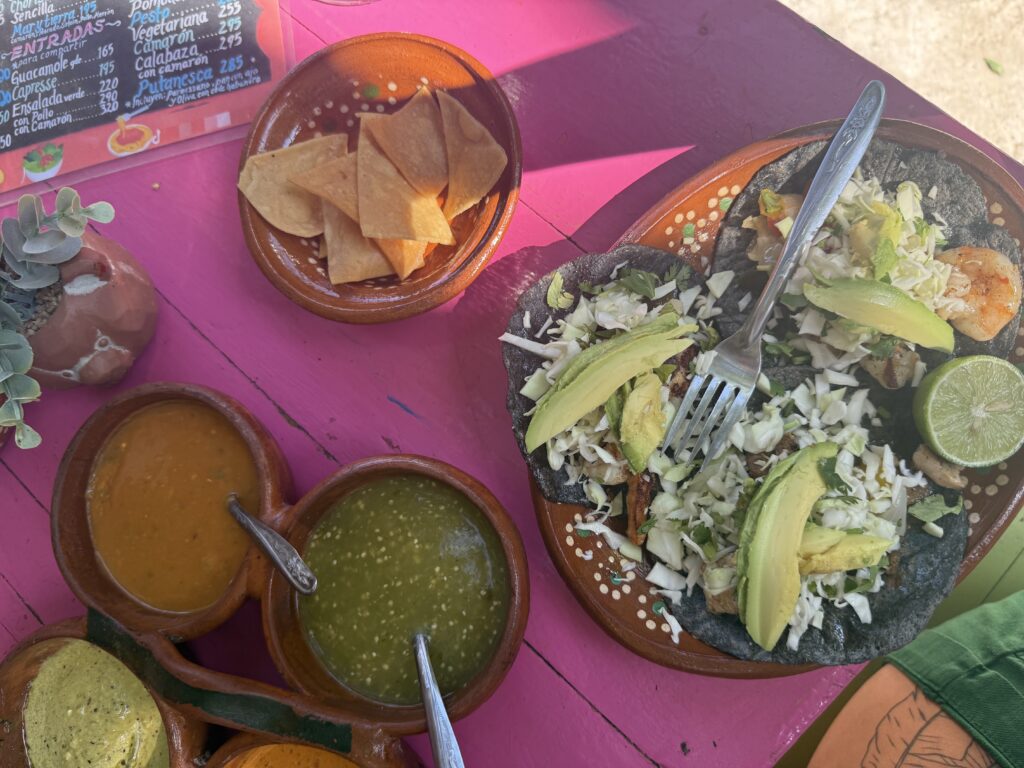 El Rinconcito shrimp tacos San Pancho Nayarit Mexico
