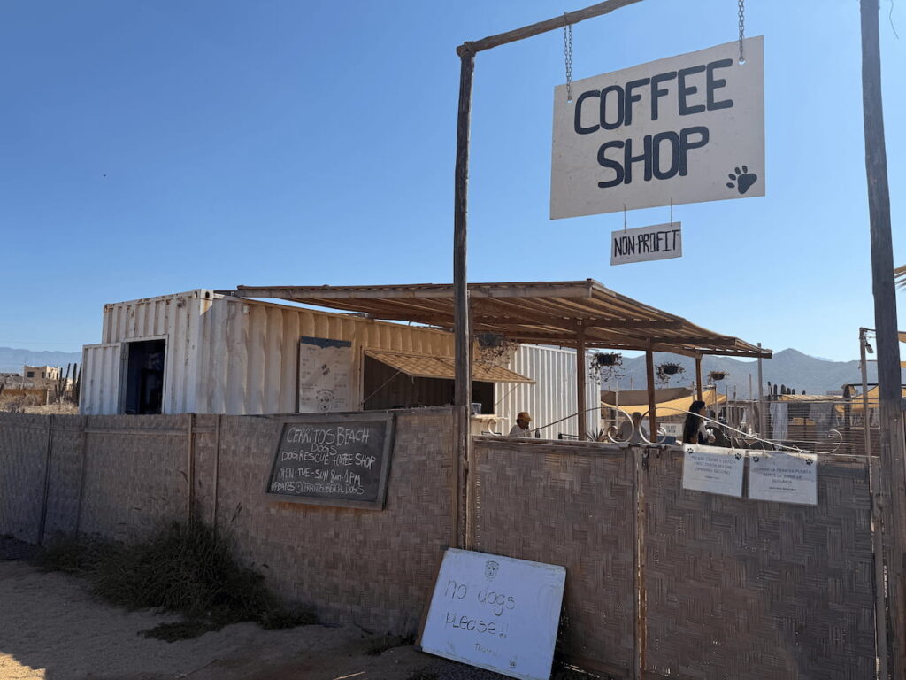 cerritos beach dogs dog rescue coffee shop el pescadero front