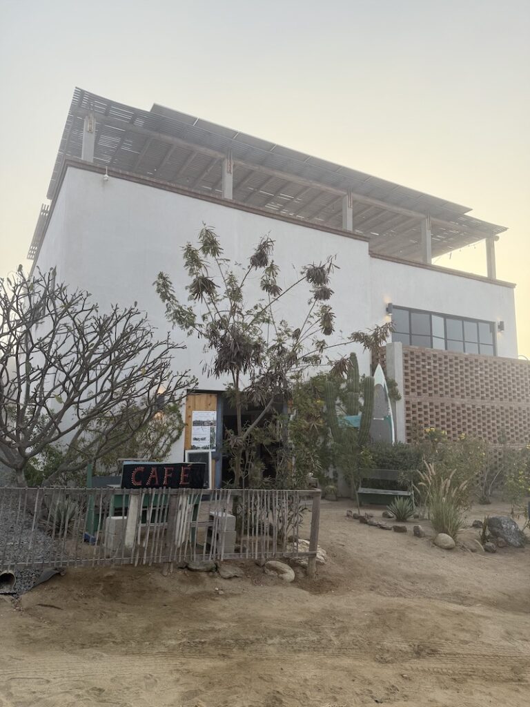 exterior uvas u hojas cafe inside So Far So Good Hotel El pescadero baja sur