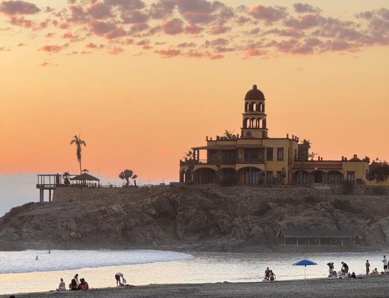 abandoned hotel at Los Cerritos Beach El Pescadero, Baja Sur Mexico