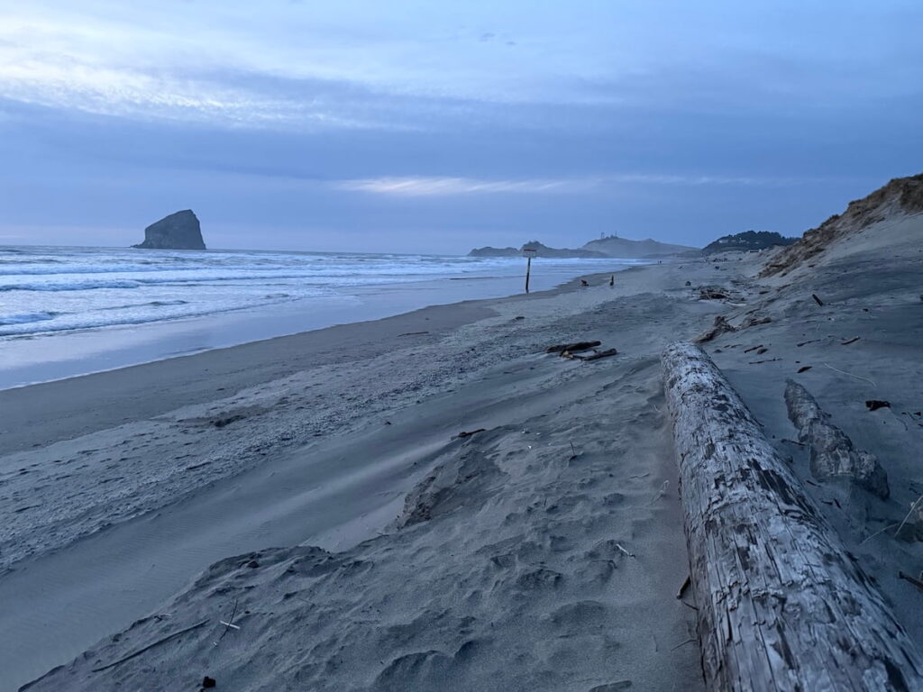 Pacific city oregon coast dusk haystack rock