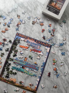 puzzle pacifc city oregon coast shipping container beach rental dog friendly