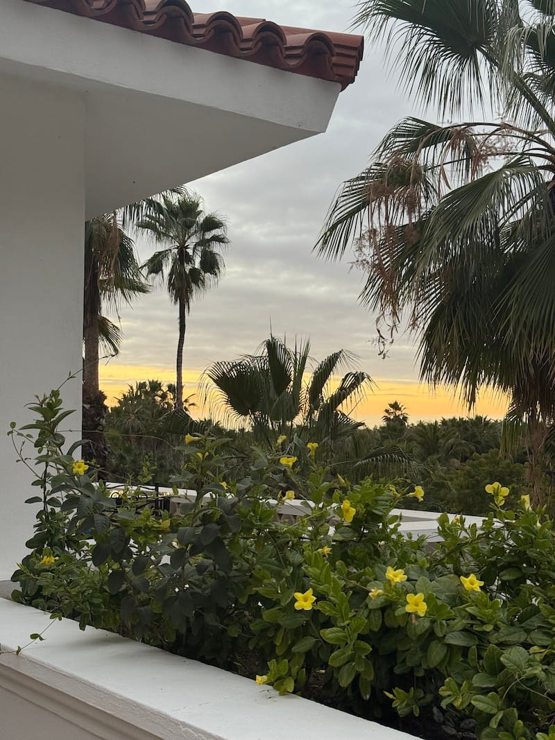sunset view from balcony hacienda todos los santos baja sur mexico